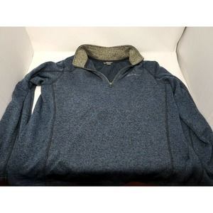 Eddie Bauer Mens Size XL Quarter Zip Pull Over Sweater Collared Blue
